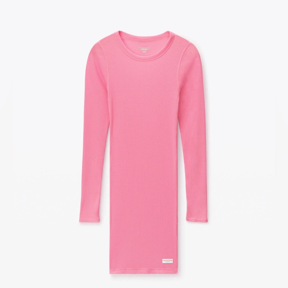 Alexander Wang Long-Sleeve Pink Bodycon Mini Dress - Picture 2 of 6